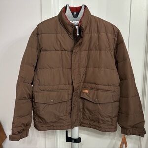 NWT Outback Trading Co. Men’s Down Puffer Jacket Sz XL Brown Full Zip Chores